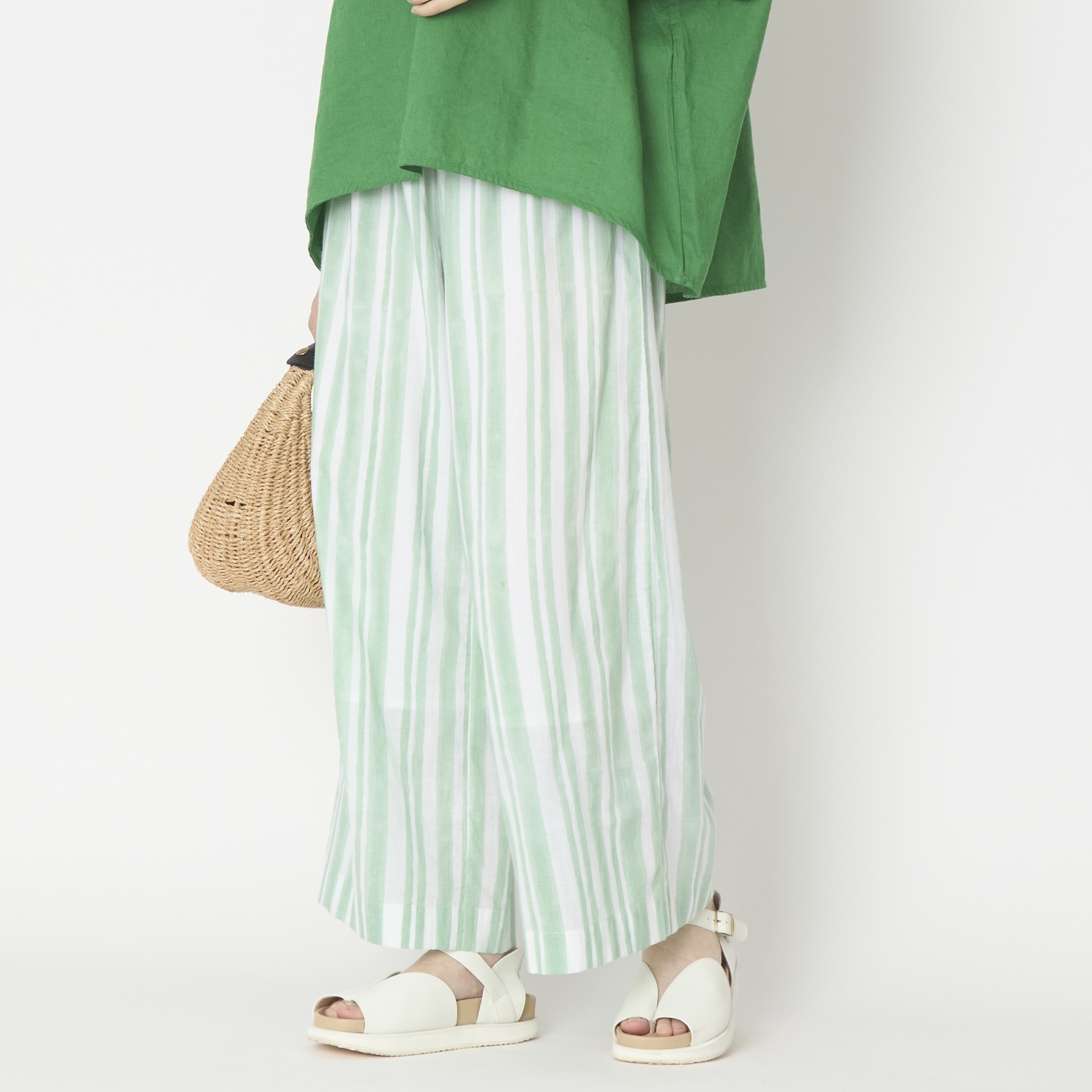 Kilka×kapuwa/風が通るカディーコットンパンツ STRIPE